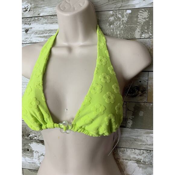 Wild Fable Womens Lime Neon Bikini String Tie Swimsuit Top Size S(4/6) - Picture 3 of 3